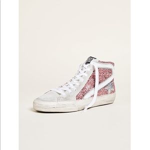 Golden Goose Slide Sneakers Size 38 pink glitter
